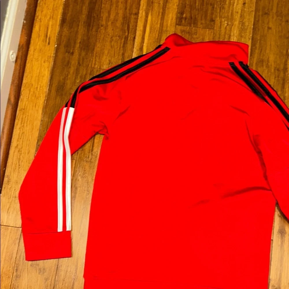 Adidas Kids Red Jacket with White Logo - Picture 9 of 9